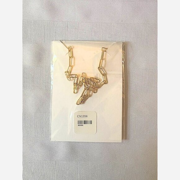 Lora Paperclip Chain Necklace - Gold Plated with Coin Pendant - Picture 8 of 8